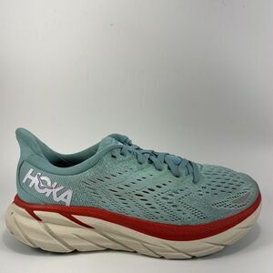 Hoka One One Clifton 8 Running Shoes Womens Size 7.5 B Blue Athletic Aquarelle